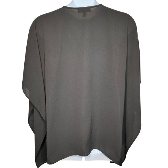 MICHAEL MICHAEL KORS Black Sheer Flowy Poncho Top Size L/XL Oversized Going Out - Picture 2 of 7